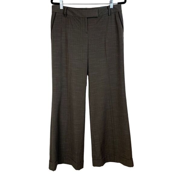Outback Red Rolled Cuff Brown Wide leg Trousers Pants Size 8 - Picture 1 of 12